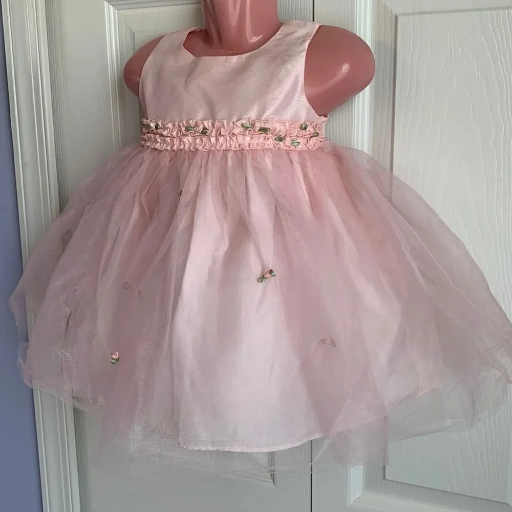 Fashion Baby Girls Sleeveless Formal Special Occasion Dress 2-pc Set 12 mos